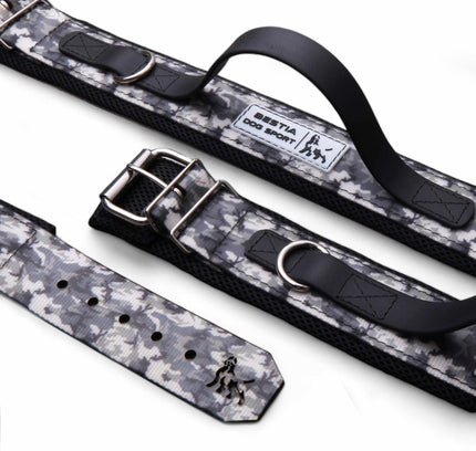 BESTIA DOG SPORT HANDLE COLLAR GREY CAMO-0