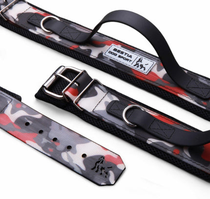 BESTIA DOG SPORT HANDLE COLLAR RED CAMO-0