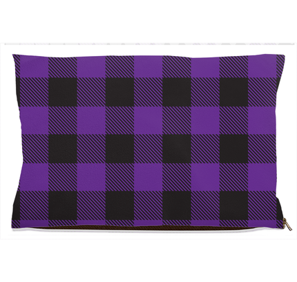 Buffalo Plaid Purple Dog Bed-1