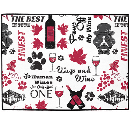 Wags & Wine Dog Mat-0