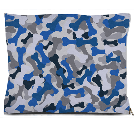 Bone Camo Blue Dog Bed-4