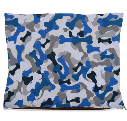 Bone Camo Blue Dog Bed-5