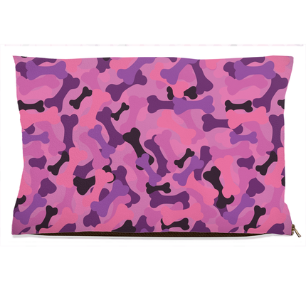 Bone Camo Pink Dog Bed-1