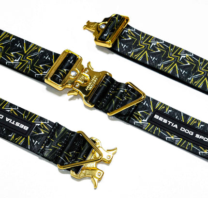 Bestia Dog Sport GripPro Print Collar - Gold-0