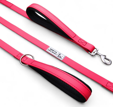BESTIA DOG SPORT dual handle leash neon pink-0