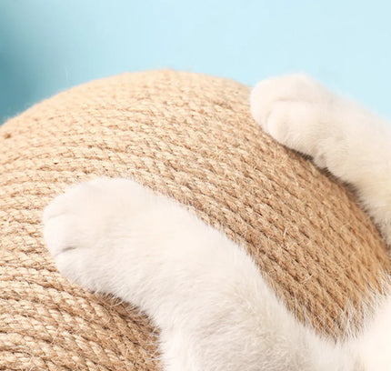 Vibe Geeks Cat Wooden Scratching Post Interactive Sisal Pet Scratching Ball