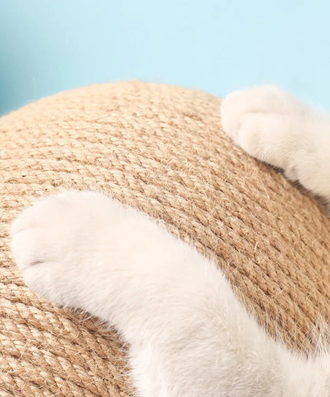 Vibe Geeks Cat Wooden Scratching Post Interactive Sisal Pet Scratching Ball