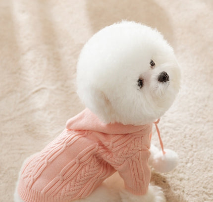 The "Cozy Pom-Pom" Hooded Sweater (Warmth & Style)