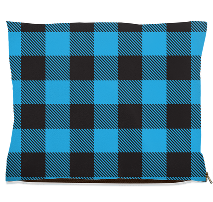 Buffalo Plaid Blue Dog Bed-5