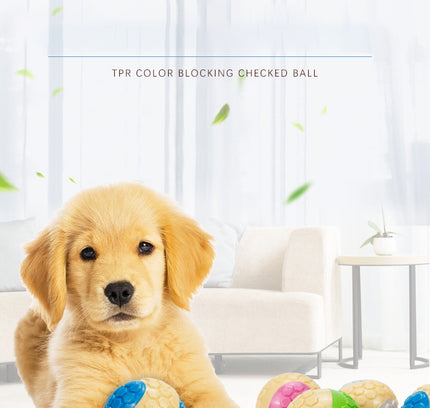 The "Bite-Proof" Molar Ball (Durable TRP & Plaid Design)