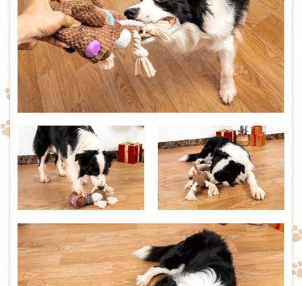 Juguetes de peluche para perros con vocalización, cuerda de algodón resistente a las mordeduras, juguete interactivo para cachorros, suministros para mascotas