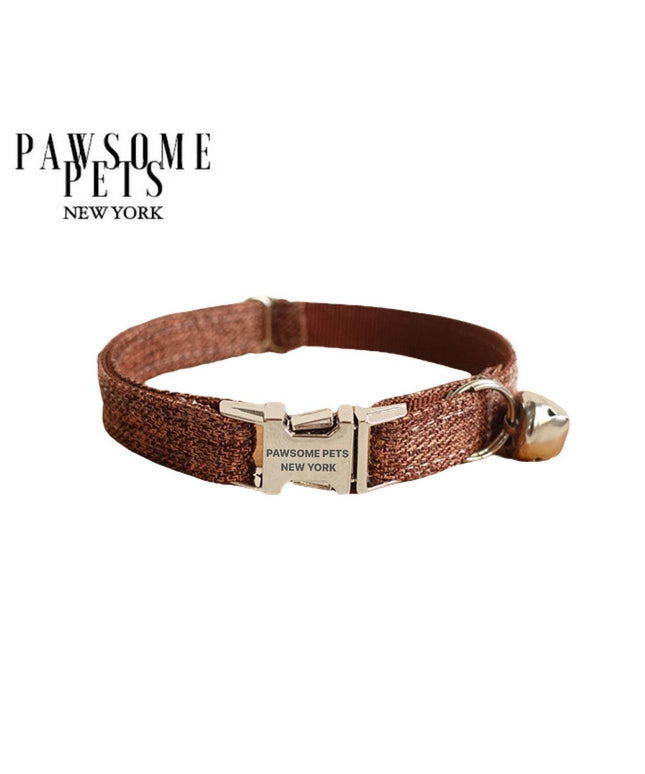 SMALL SIZE DOG & CAT COLLAR - CHESTNUT BROWN-0