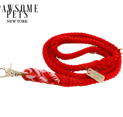 ROPE LEASH - RED ROSE-0