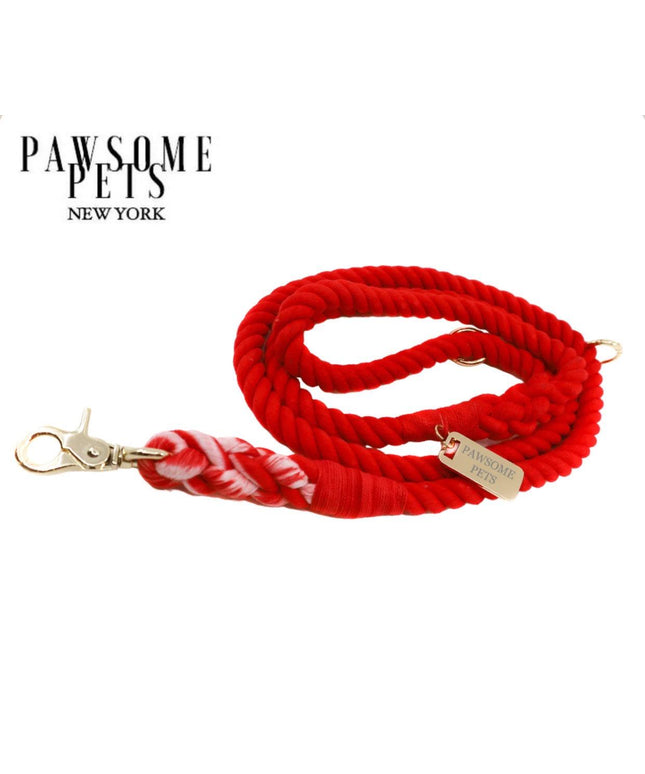 ROPE LEASH - RED ROSE-0