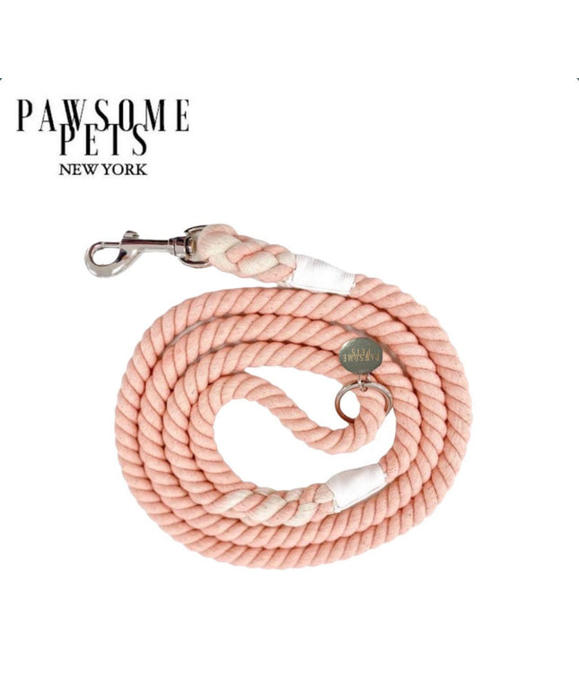 ROPE LEASH -  LIGHT CORAL PINK-0