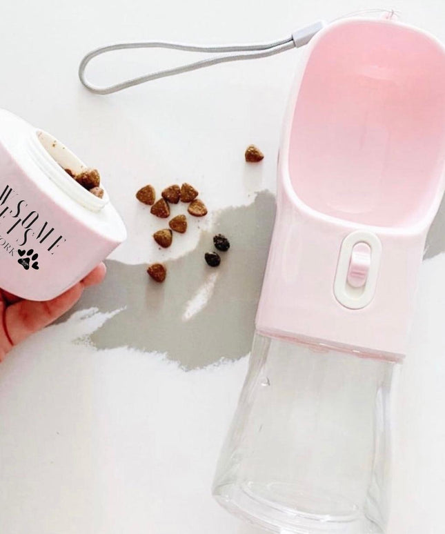 2 IN 1 PORTABLE PET FEEDER - PINK-2