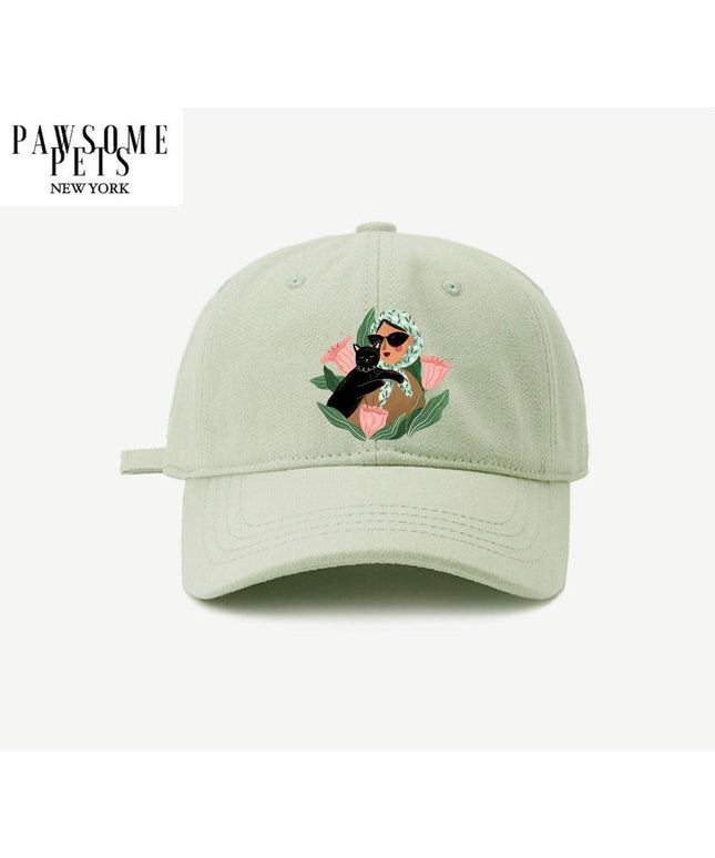 CAT MOM HAT - LADY WITH BLACK CAT-0