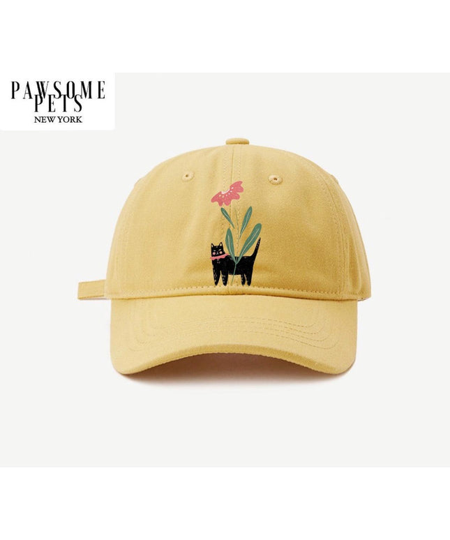 CAT MOM HAT - CAT WITH FLOWER-0