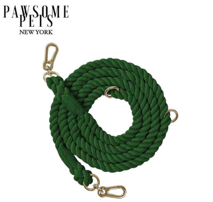 HANDS FREE DOG ROPE LEASH - HUNTER GREEN-0