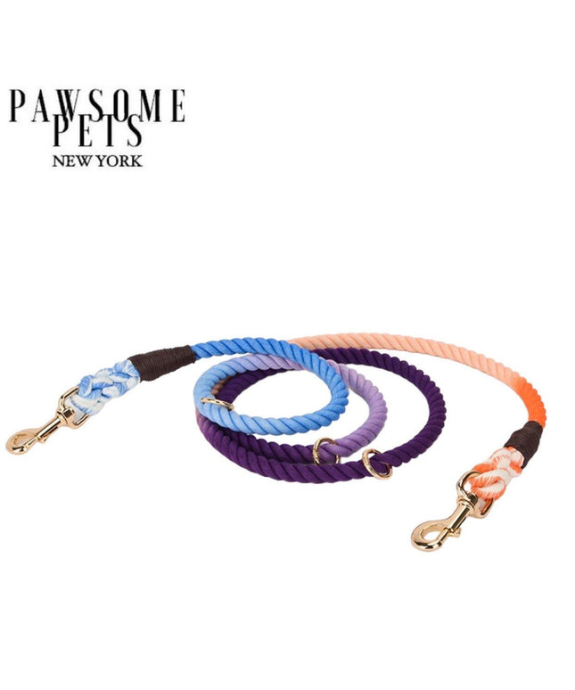 HANDS FREE DOG ROPE LEASH - OCEANSIDE RAINBOW-0