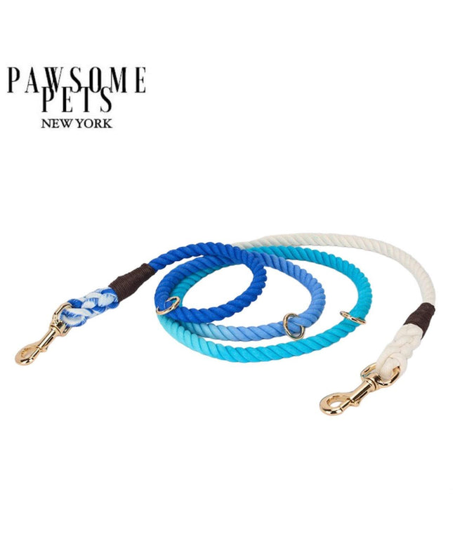 HANDS FREE DOG ROPE LEASH - OMBRE LIGHT BLUE-0