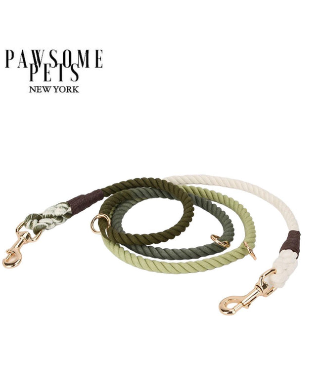 HANDS FREE DOG ROPE LEASH - OMBRE DARK OLIVE GREEN-0