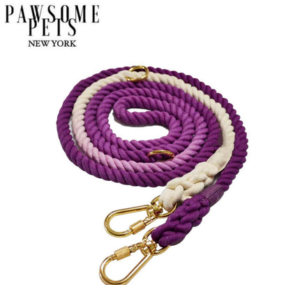 HANDS FREE DOG ROPE LEASH - OMBRE PURPLE-0