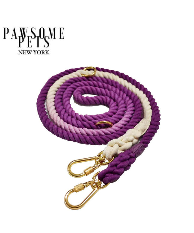 HANDS FREE DOG ROPE LEASH - OMBRE PURPLE-0