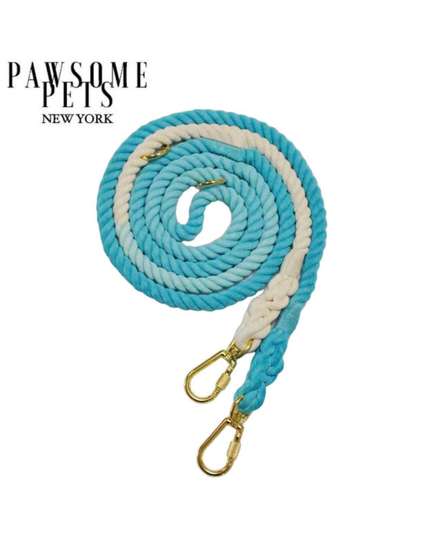 HANDS FREE DOG ROPE LEASH - OMBRE LIGHT BLUE-0