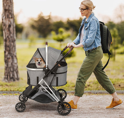 3 in 1 Pet Stroller. Designed for convenience, safety, and style, it's the perfect gift for your beloved furry companions-4
