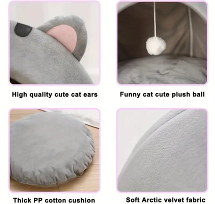 Cozy Cat Bed: Warm Pet House, Kitten Cave, and Sleeping Bag-3