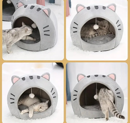 Cozy Cat Bed: Warm Pet House, Kitten Cave, and Sleeping Bag-4