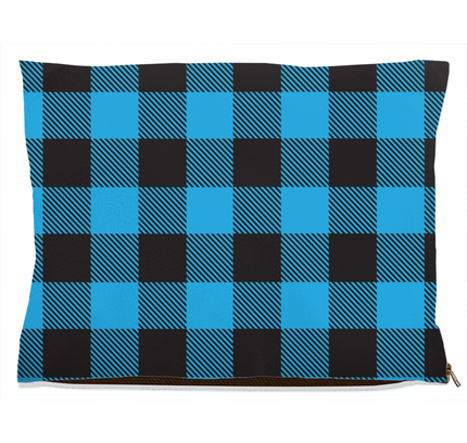 Buffalo Plaid Blue Dog Bed-3
