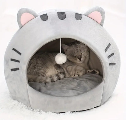 Cozy Cat Bed: Warm Pet House, Kitten Cave, and Sleeping Bag-2