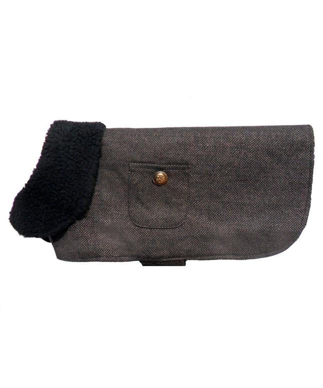 PA Brown Herringbone Dog Coat-0