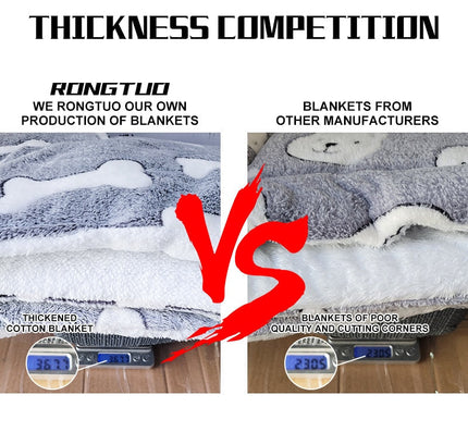 Pet Blanket Dog Bed Cat Mat Flannel Thickened Accessories Keep Warm In Winter Sleeping For Sofa Cushion Home Rug Supplies-2