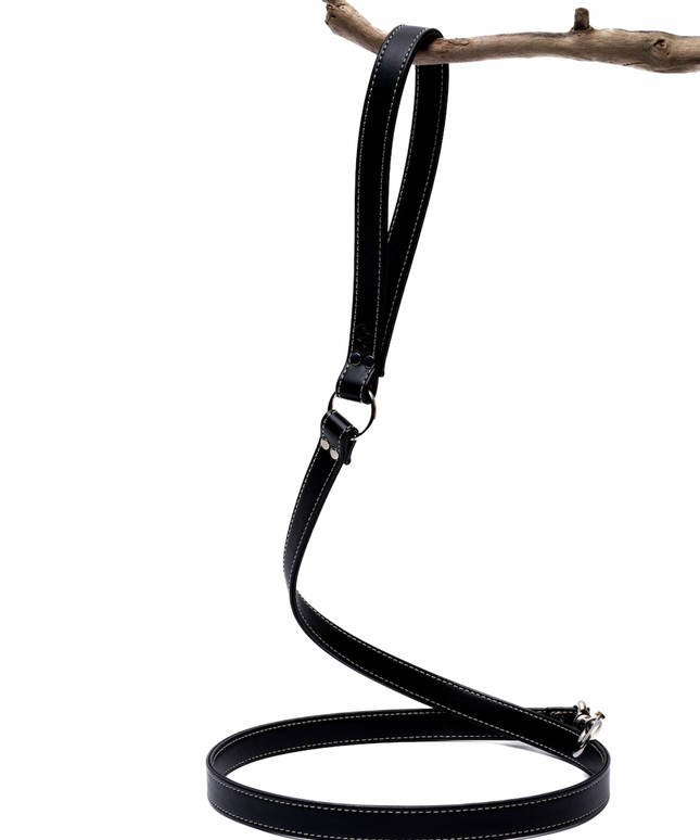 Black apple leather lead-4