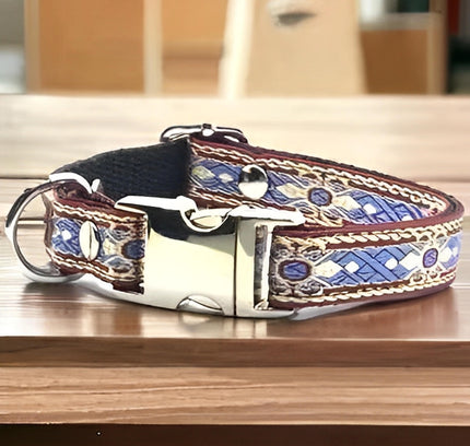 Bespoke Elegance Custom Cotton Pup Collar with Engraved Charm-0