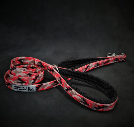 BESTIA DOG SPORT dual handle leash Red Camo-1