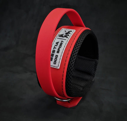 BESTIA DOG SPORT HANDLE COLLAR ALL RED-1