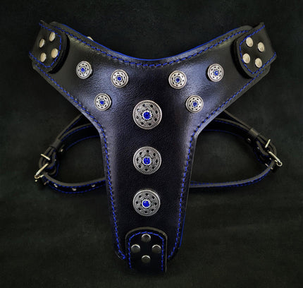 'Bijou'' harness Black & Blue for big dogs-0
