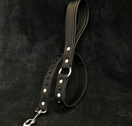 Black studded leash-0