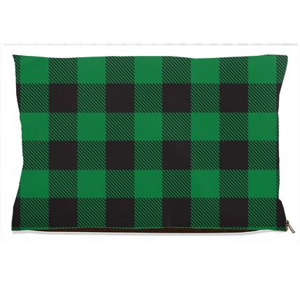 Buffalo Plaid Green Dog Bed-1