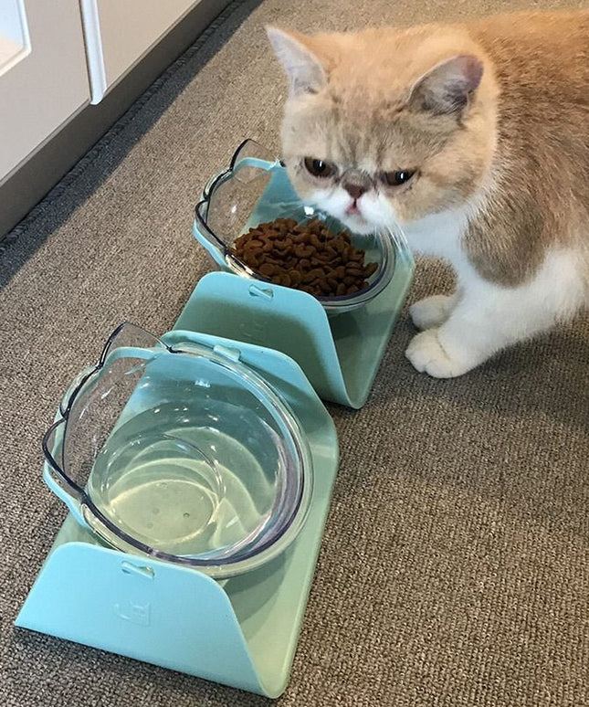 Cat Bowls Dogs Feeders Cats Feeding Bowl With Raised Stand For Cats Double Bowl Cats Food Bowls Water Bowls Pet Supplies-3