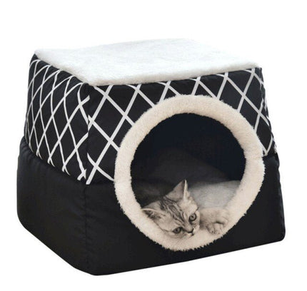 Detachable Soft Kennel Cat Bed Breathable Cat Pet Cave House Sleeping Bag Mat Pad Tent Pets Winter Warm Cozy Beds 11 Colors-7