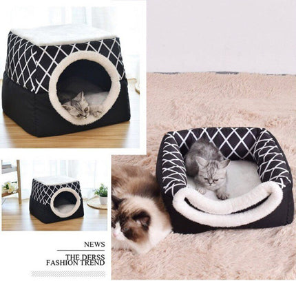 Detachable Soft Kennel Cat Bed Breathable Cat Pet Cave House Sleeping Bag Mat Pad Tent Pets Winter Warm Cozy Beds 11 Colors-4