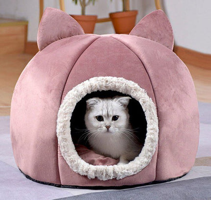 Detachable Soft Kennel Cat Bed Breathable Cat Pet Cave House Sleeping Bag Mat Pad Tent Pets Winter Warm Cozy Beds 11 Colors-9