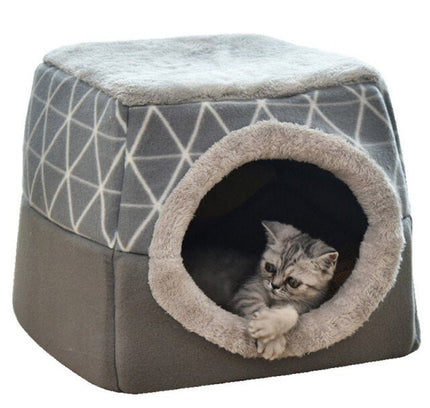 Detachable Soft Kennel Cat Bed Breathable Cat Pet Cave House Sleeping Bag Mat Pad Tent Pets Winter Warm Cozy Beds 11 Colors-11