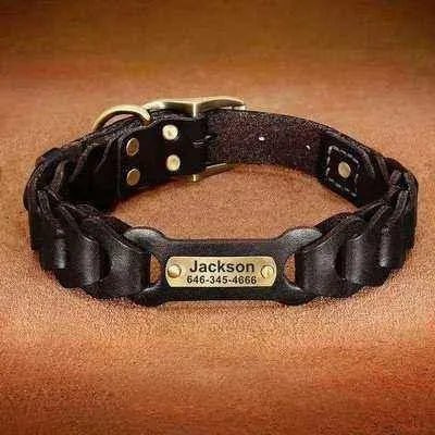 Didog Personalised Leather Dog Collar-1