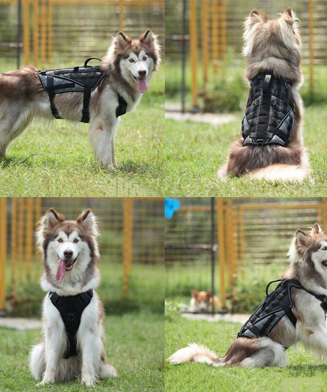 Durable Dog Harness Tactical Military Dog Vest No Pull Pet Training Harnesses Vest for Medium Large Dogs M L XL-3